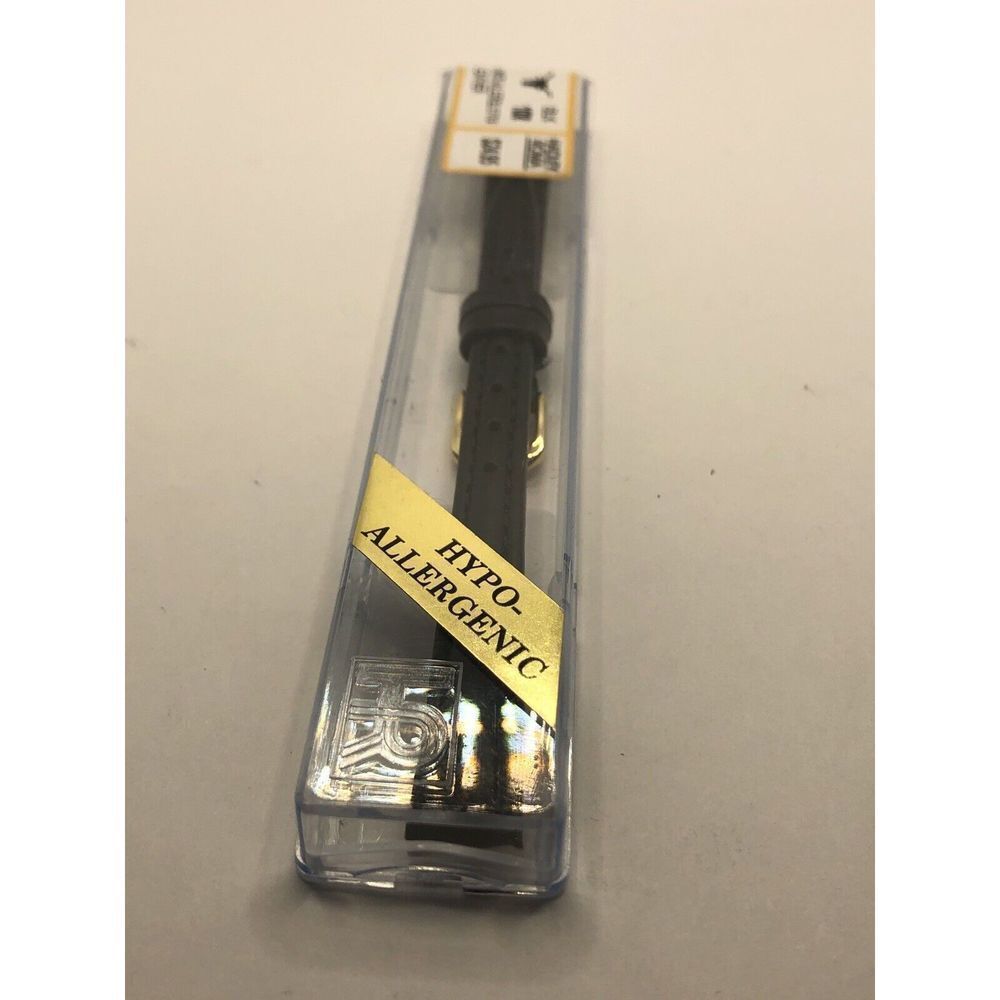 Hadley Roma Watch Band Replacement 2 piece Black Leather In Box LS709 PY15